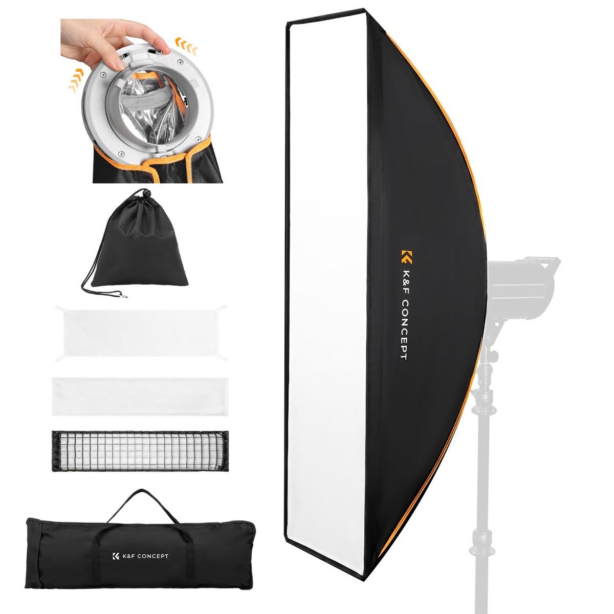 K&F Concept 4boký softbox 30×120 cm