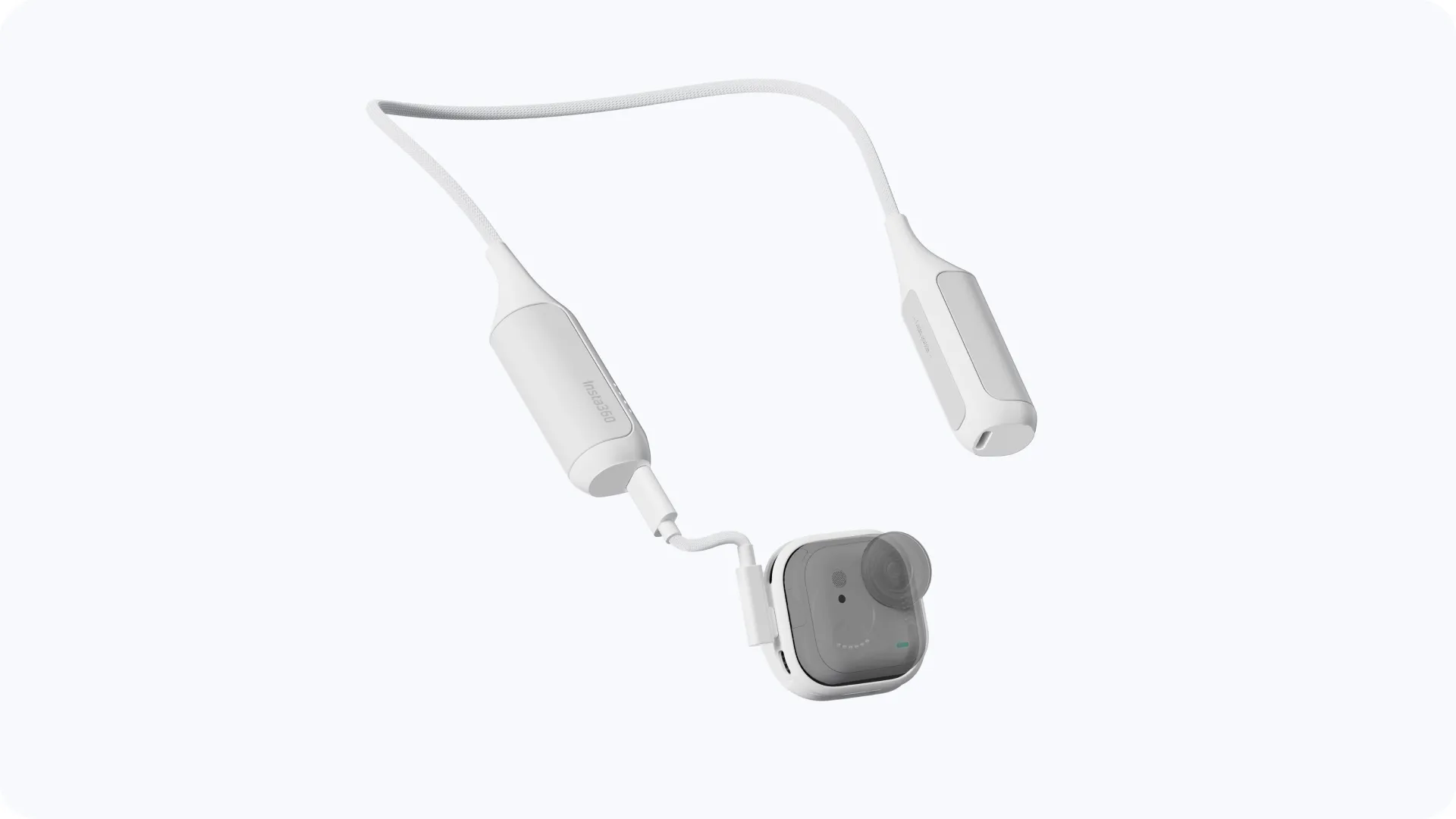 Nosač FOMO Power Neck Mount povezan s kamerom Insta360 GO Ultra