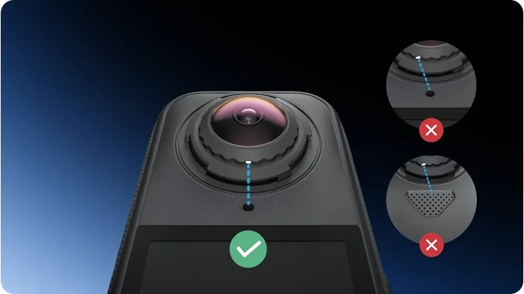 Provjera poravnanja leće Insta360 X4 Air