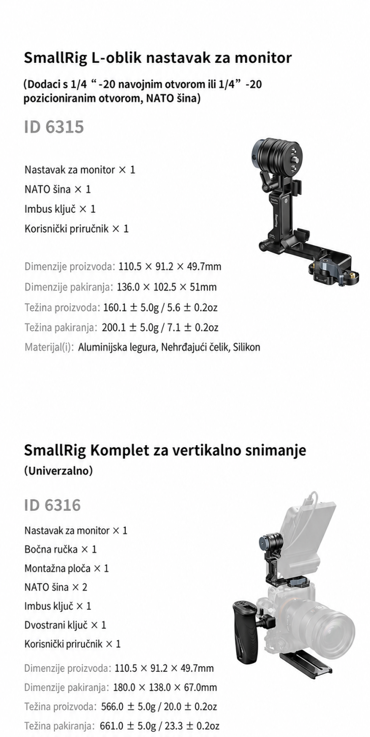 SmallRig Monitor Support 6314 – chorvatská infografika 10