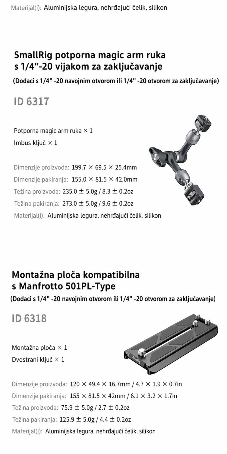 SmallRig Monitor Support 6314 – chorvatská infografika 11