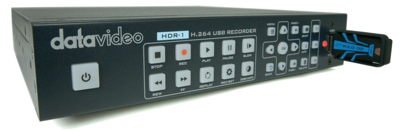 Datavideo HDR-1 s priključenim USB flash pogonom