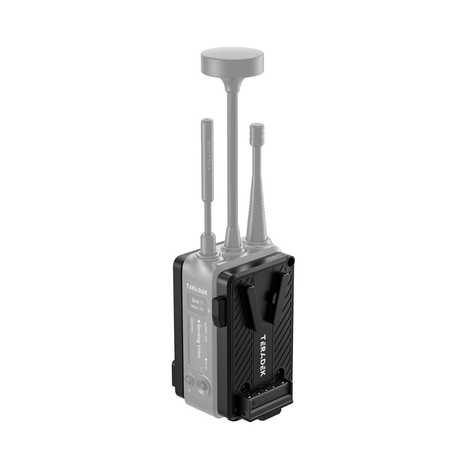 V-Mount battery cradle montiran na predajnik Teradek Bolt 7