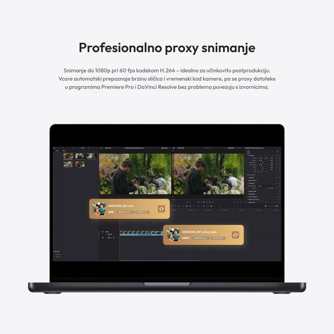 Hollyland Vcore – Proxy snimanje za postprodukciju