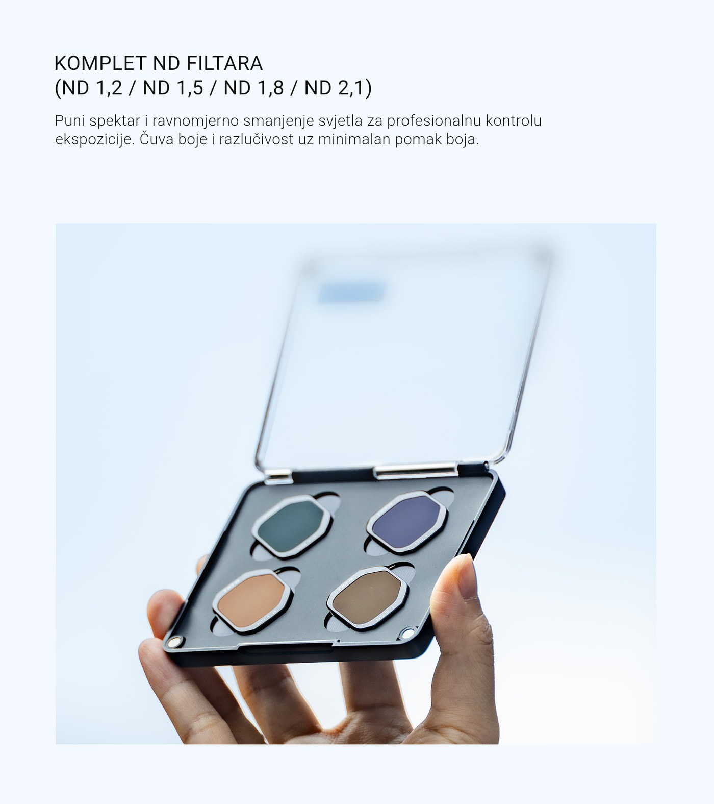 Komplet ND filtara 1,2 / 1,5 / 1,8 / 2,1