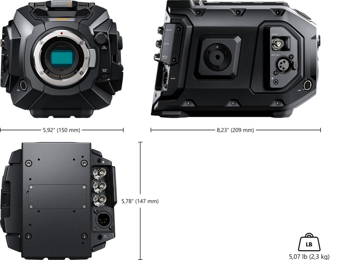Blackmagic URSA Mini Pro 4.6K G2 – Dimenzije i težina