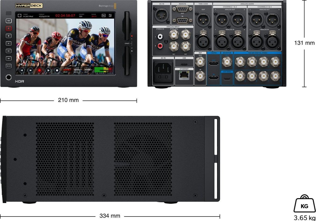 HyperDeck Extreme 8K HDR – Dimenzije i masa