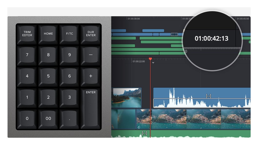 DaVinci Resolve Editor Keyboard – Blok za unos vremenskog koda