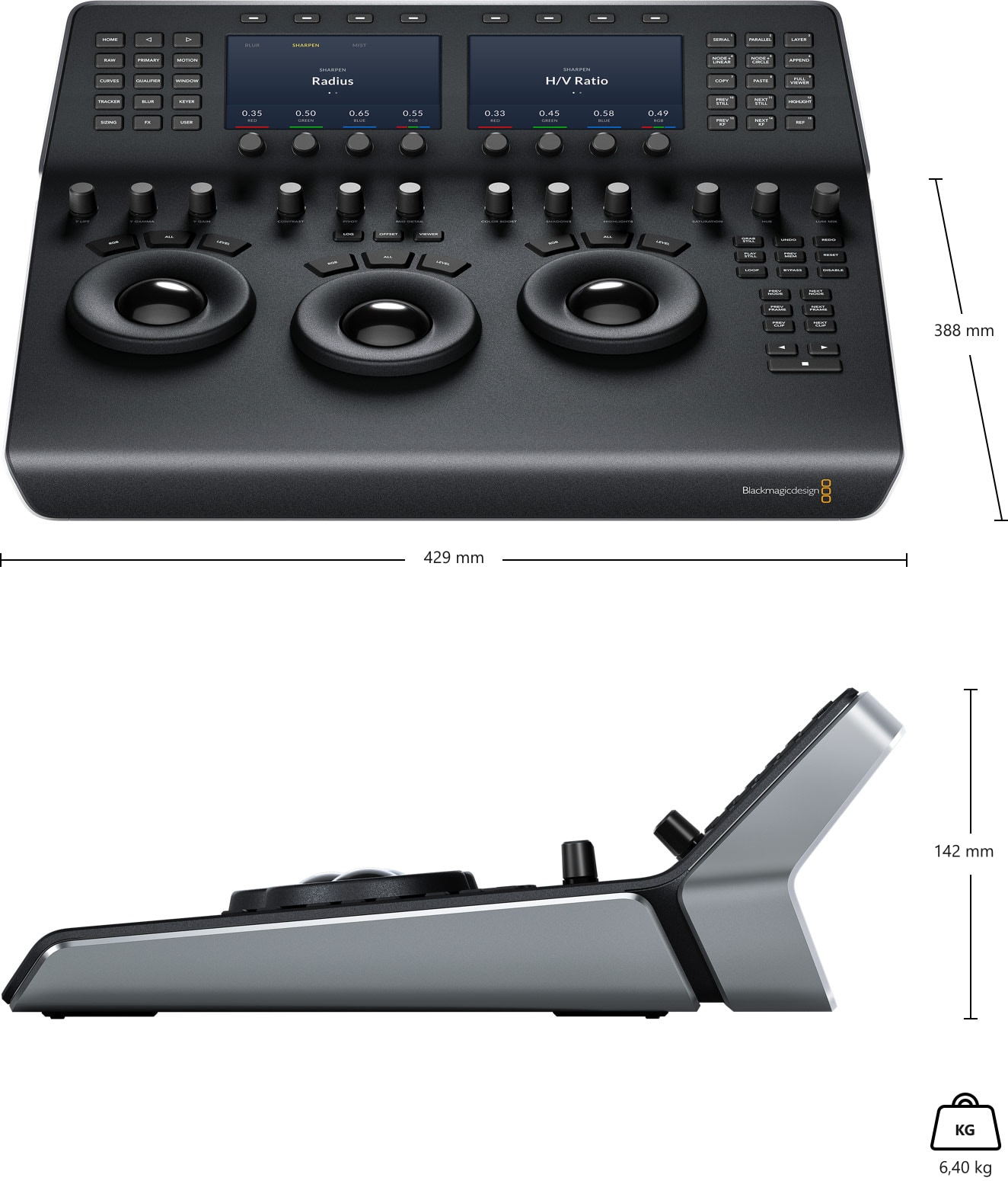 DaVinci Resolve Mini Panel – Dimenzije i masa