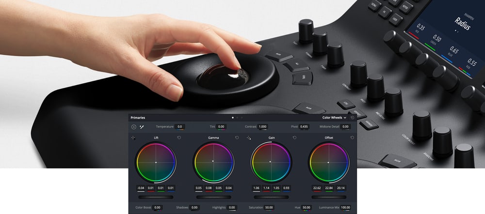 DaVinci Resolve Mini Panel – Trackballi za lift, gamma i gain