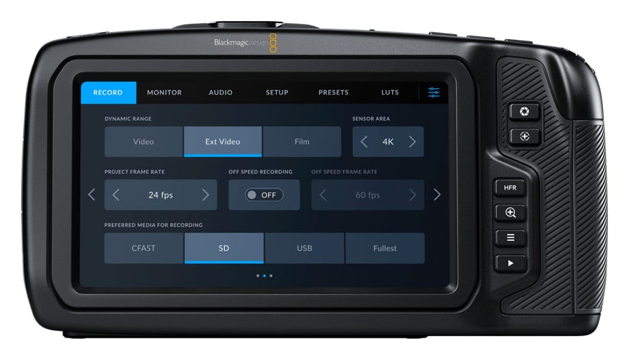 Blackmagic Pocket Cinema Camera 4K – Zaslon osjetljiv na dodir od 5″ i Blackmagic OS