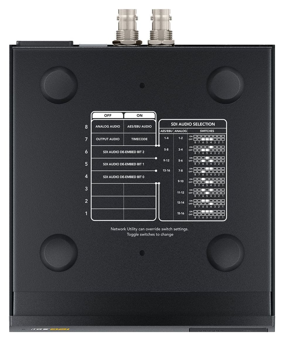 Teranex Mini SDI to Audio 12G – Postavke mini prekidačima, putem USB-a i Etherneta