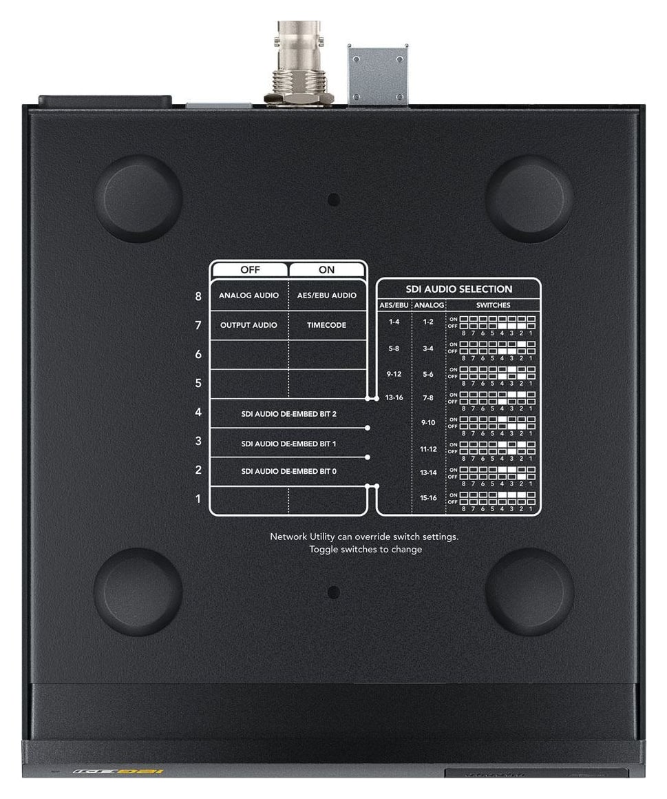 Teranex Mini Optical to HDMI 12G – Postavke mini prekidačima, putem USB-a i Etherneta