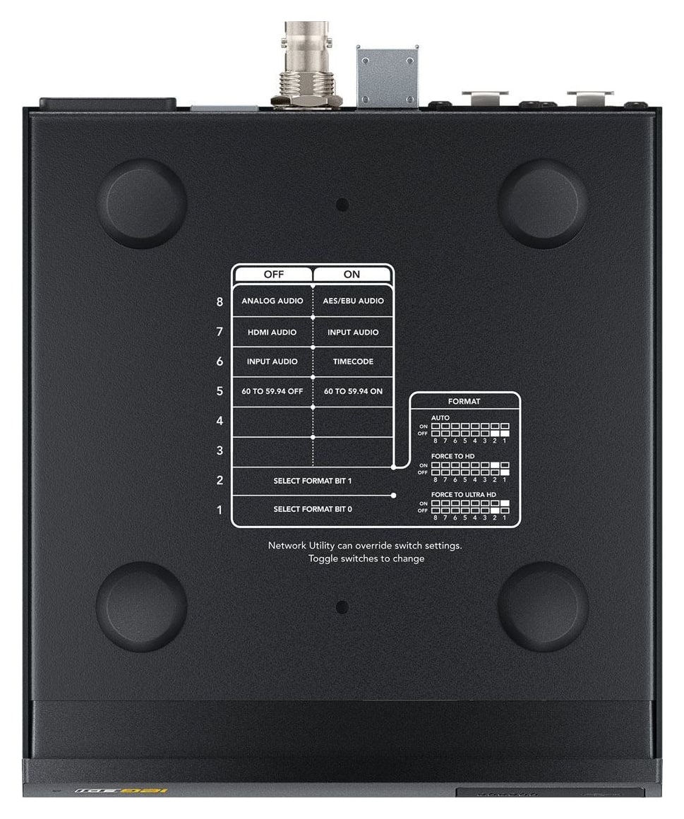 Teranex Mini HDMI to Optical 12G – Postavke mini prekidačima, putem USB-a i Etherneta