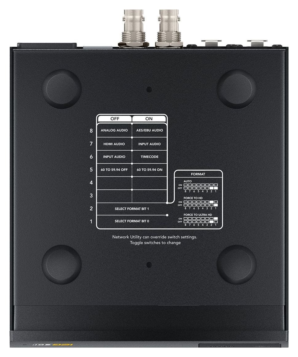 Teranex Mini HDMI to SDI 12G – Postavke mini prekidačima, putem USB-a i Etherneta