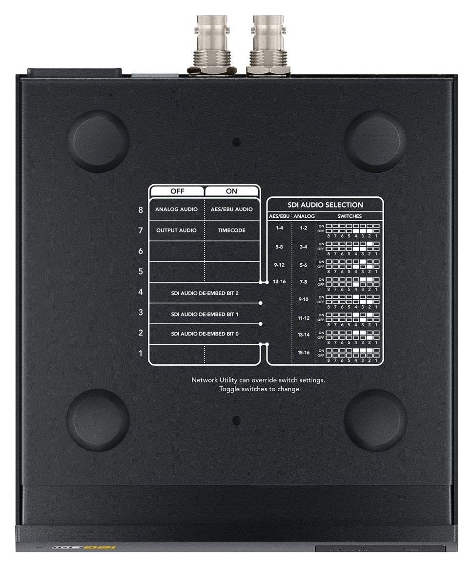 Teranex Mini SDI to HDMI 12G – Postavke mini prekidačima, putem USB-a i Etherneta