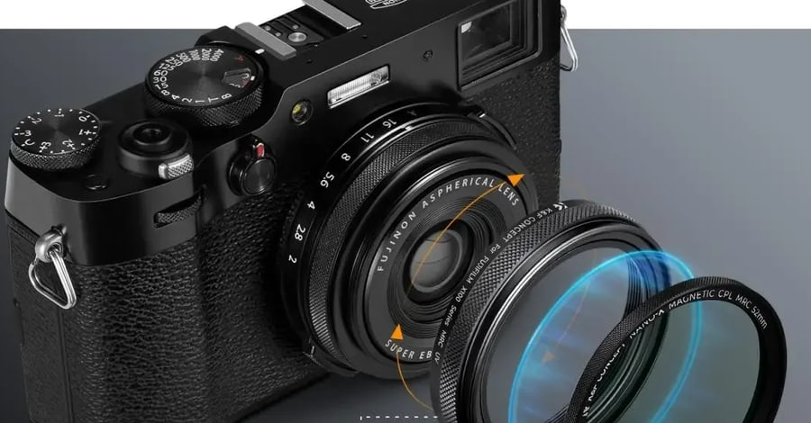 K&F Concept komplet UV filtra, sjenila i poklopca za Fujifilm X100, crni
