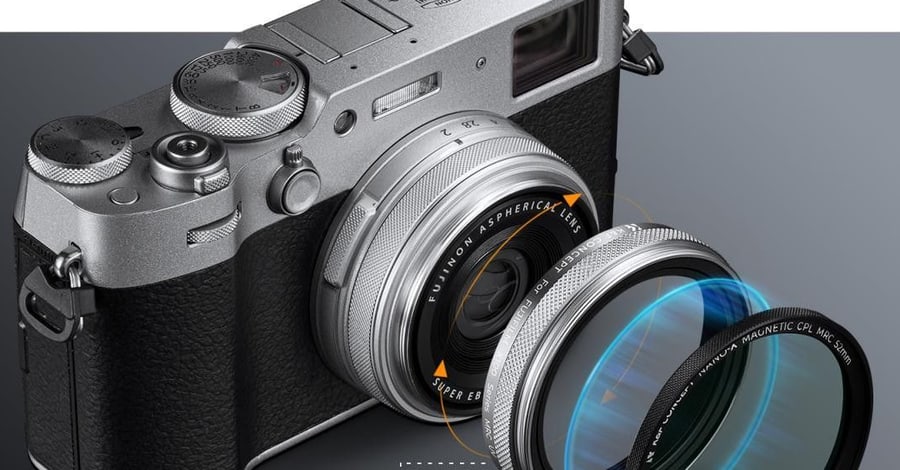 K&F Concept komplet UV filtra, sjenila i poklopca za Fujifilm X100, srebrni
