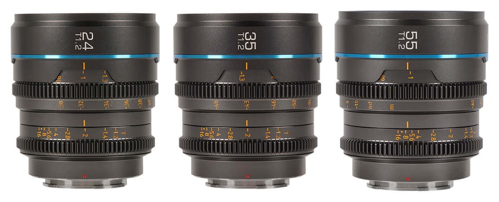 Sirui Nightwalker 24 mm T1,2 S35 ručni cine objektiv (MFT, metalno sivi) – Ujednačen komplet