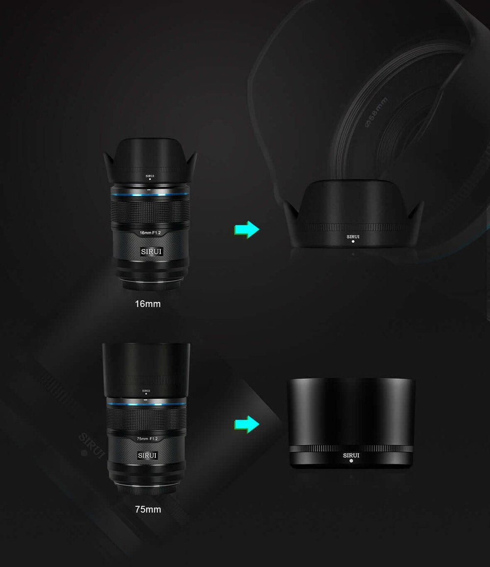 Sirui Sniper 16mm F1,2 APS-C AF objektiv, Sony E, crni – Crna izvedba: površina od karbonskih vlakana