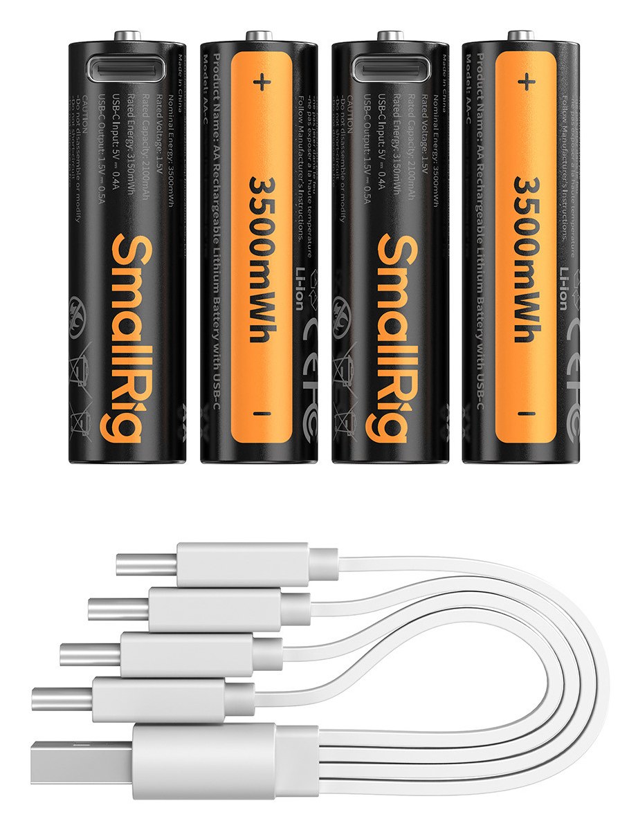 Punjive AA baterije s USB-C, komplet od 4