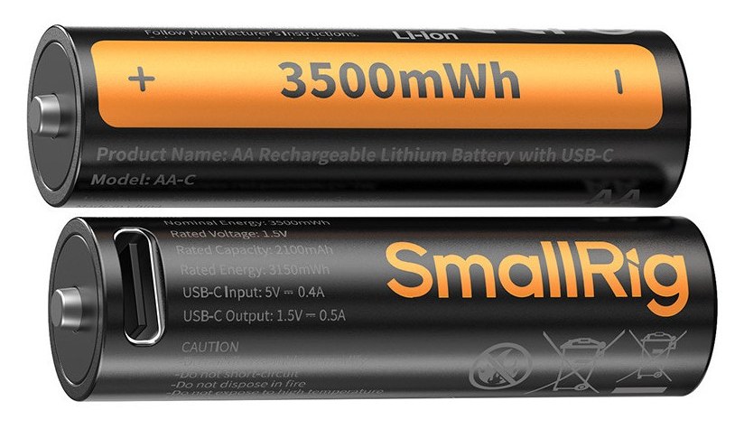 Punjive AA baterije s USB-C, komplet od 4