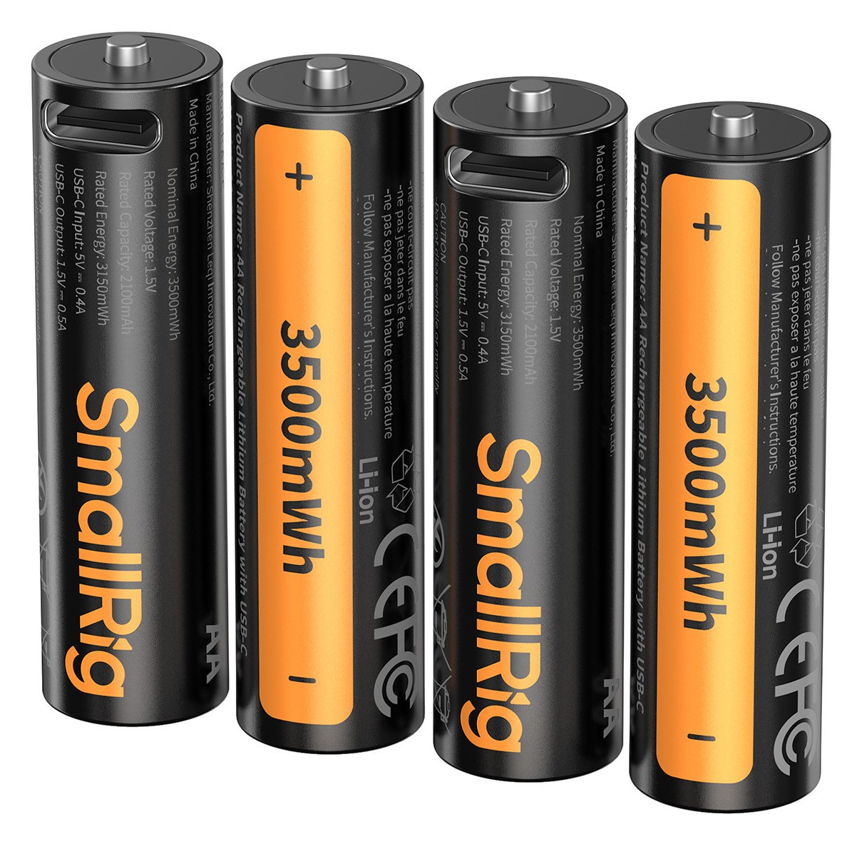 Punjive AA baterije s USB-C, komplet od 4