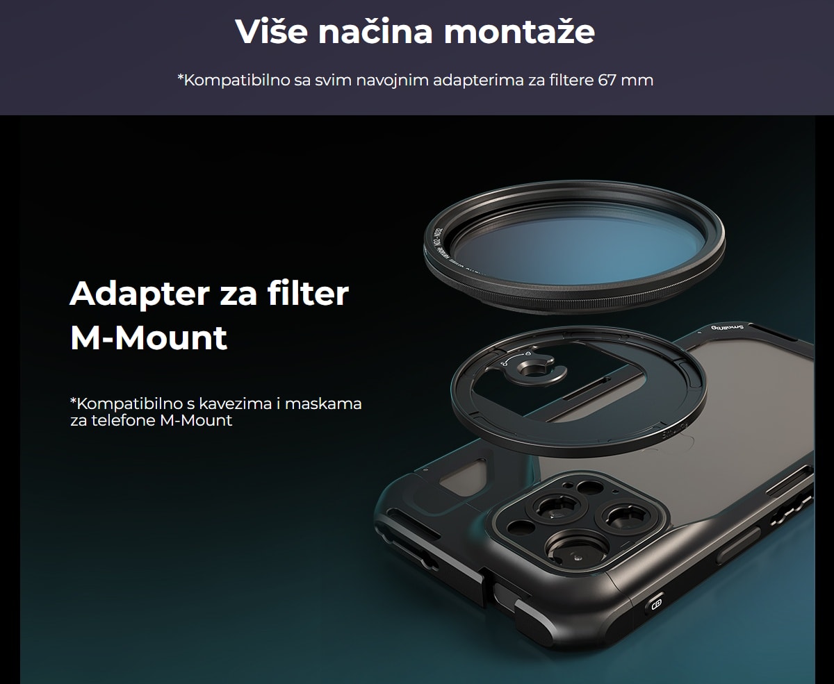 SmallRig 4727 Attachable CPL Filter with M-mount Filter Adapter 67mm
