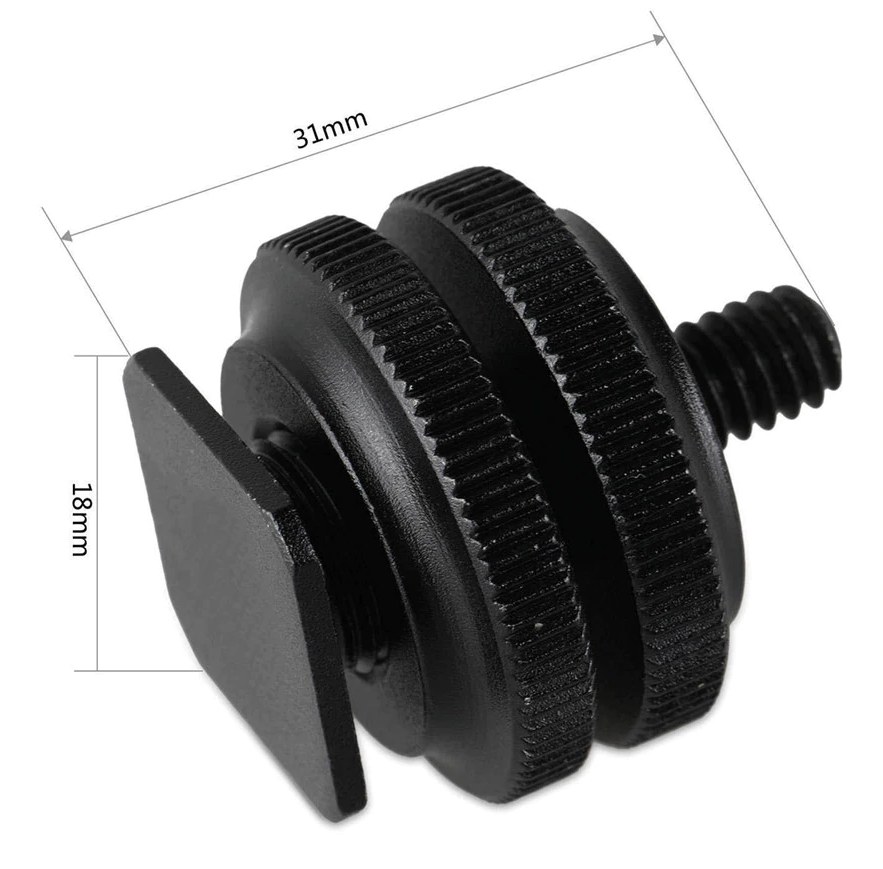 3/8″ do 1/4″ adapter za cold shoe s navojem (pakiranje od 2 komada)