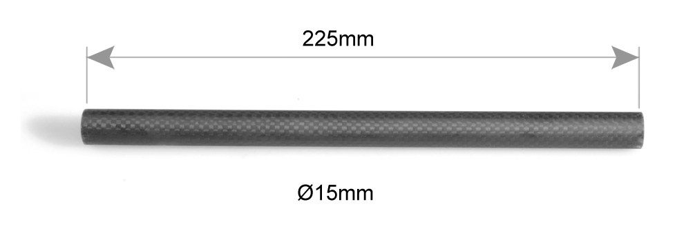 15 mm šipka od karbonskih vlakana-22,5 cm 9 inča (2 kom)