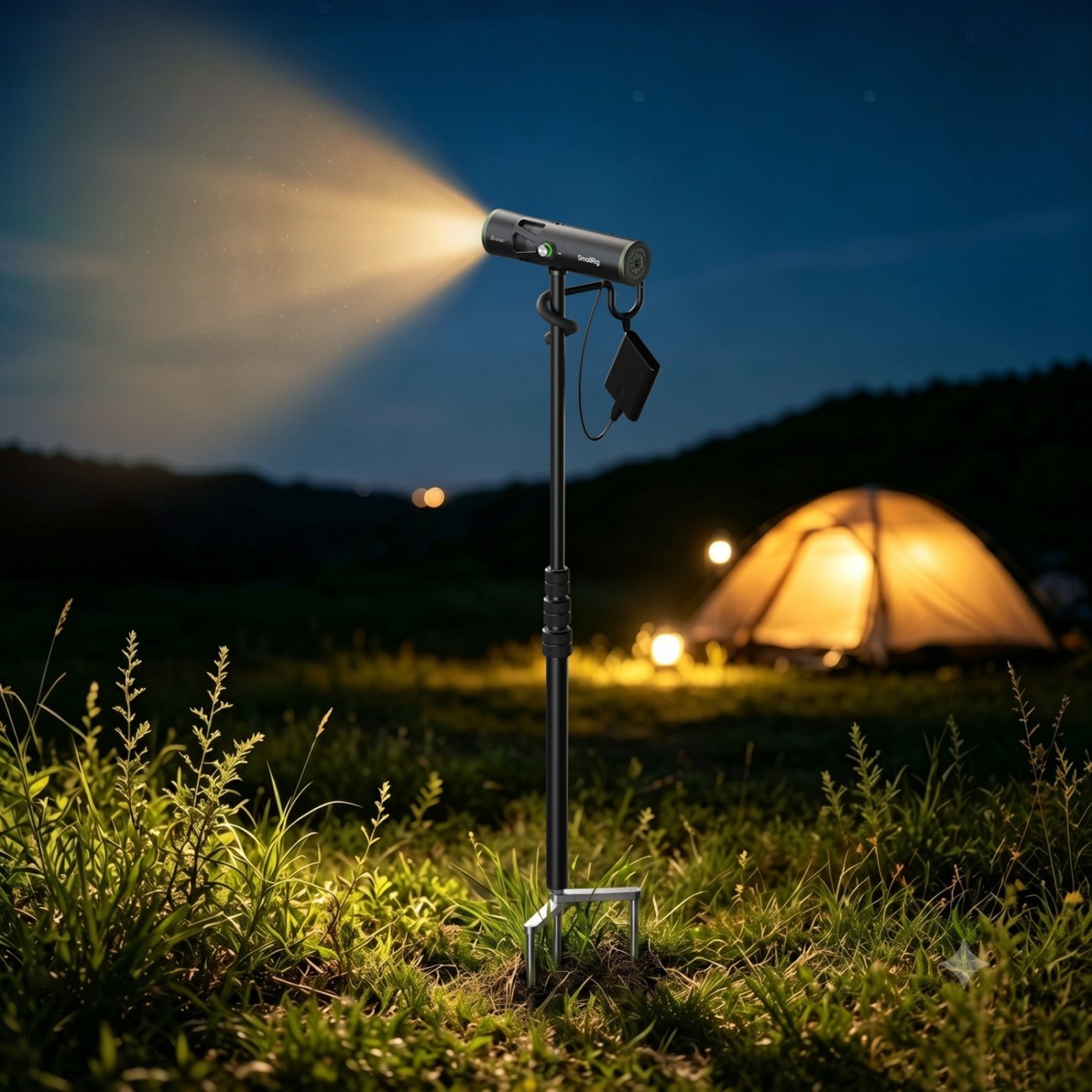Monopod with Triple Ground Spikes and Phone Support with Cold Shoe Mount