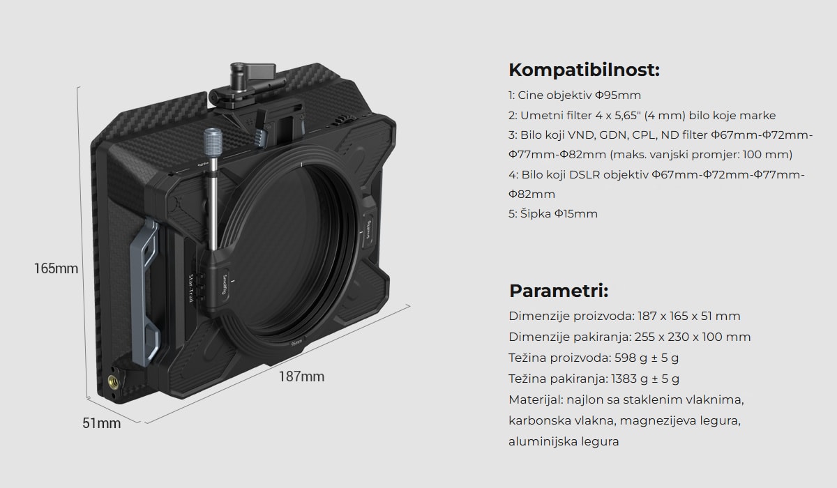 SmallRig Multifunctional Modular Matte Box 95mm VND Kit 3645