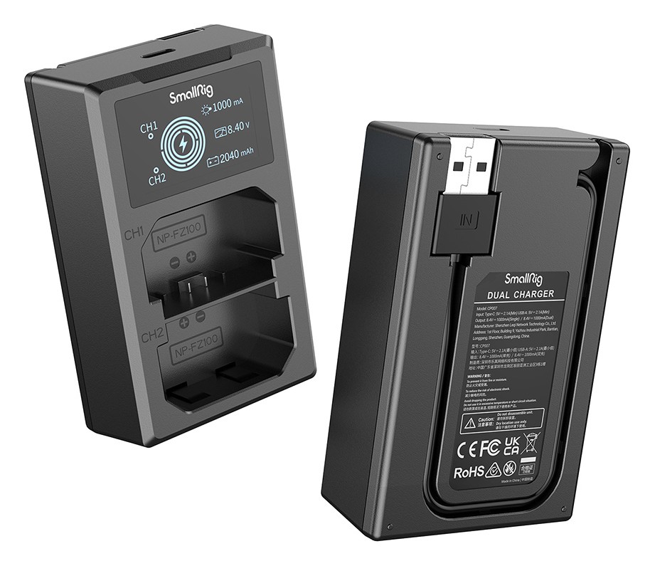 SmallRig NP-FZ100 Camera Battery and Charger Kit 3824B – Ugrađeni USB-A kabel