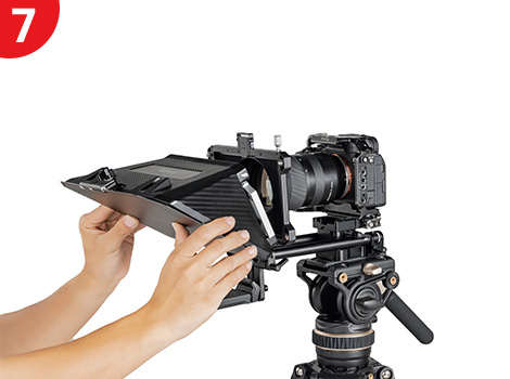 Poravnaj stražnji stezni prsten 95 mm i postavi matte box