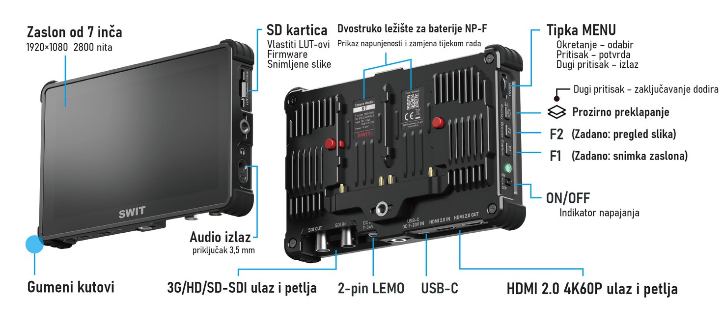 SWIT K7 monitor za kameru