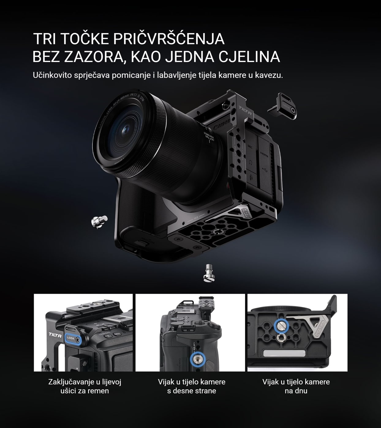 Tri točke pričvršćenja, bez zazora