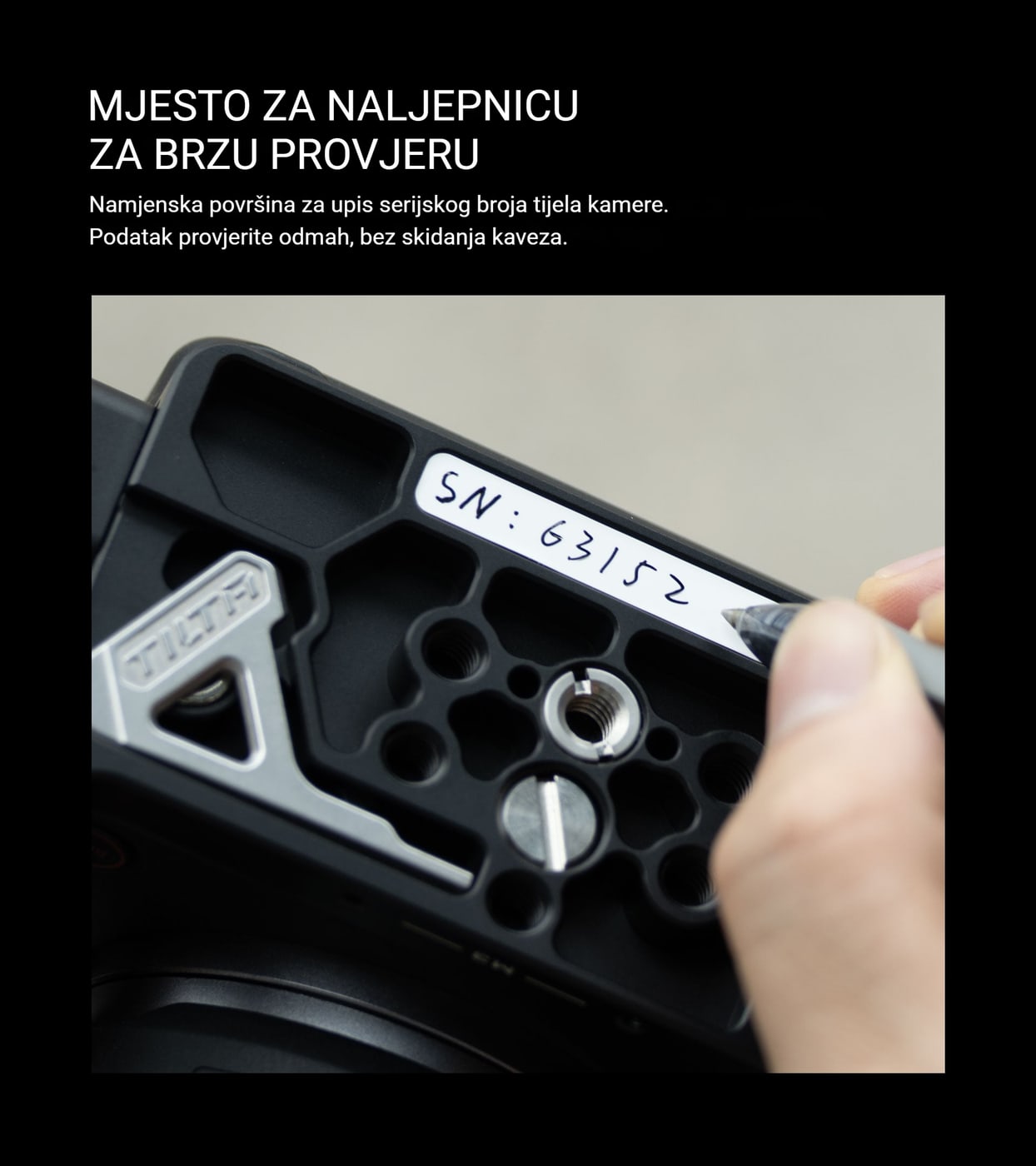 Mjesto za naljepnicu sa serijskim brojem