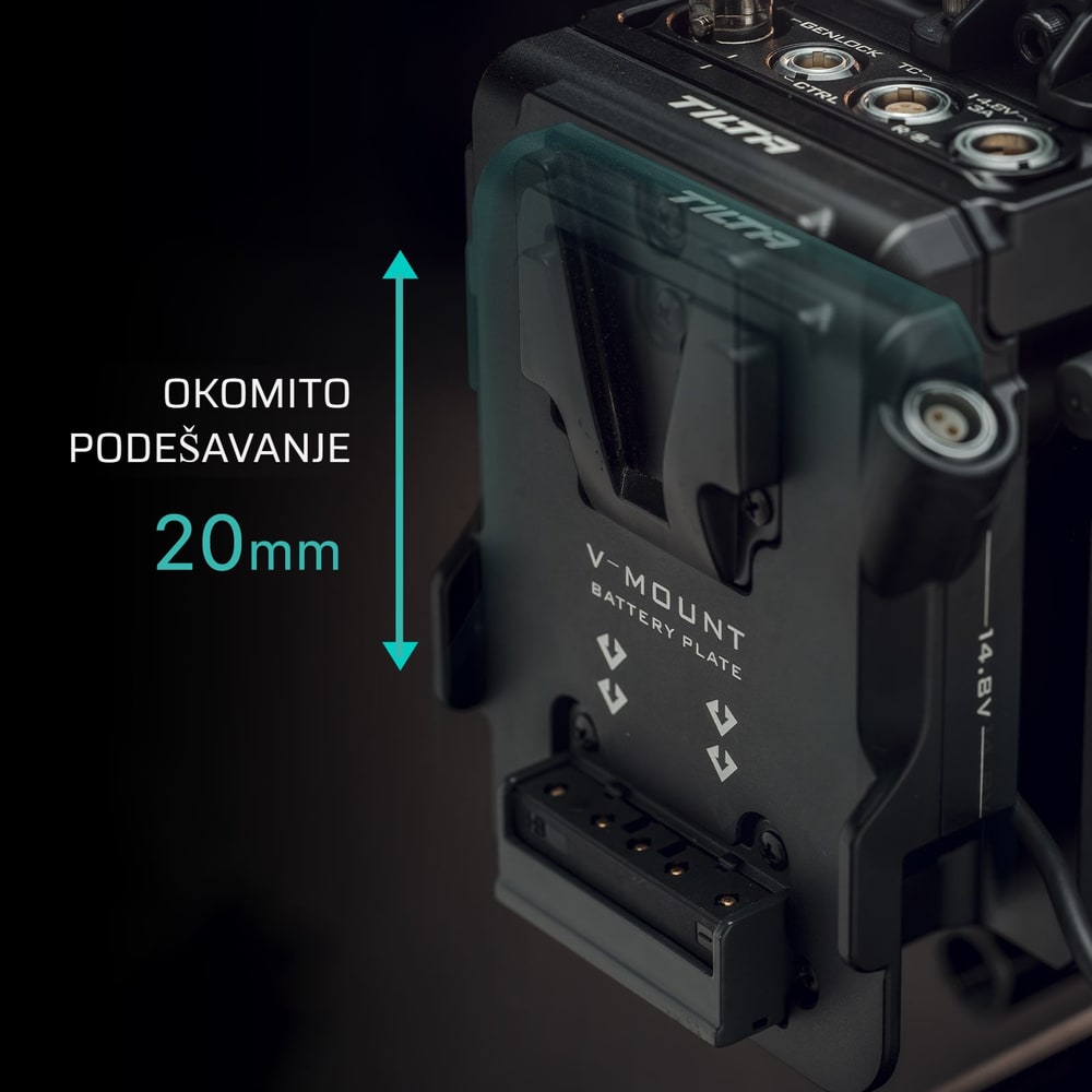 Ploča za bateriju V-mount s namještanjem 20 mm