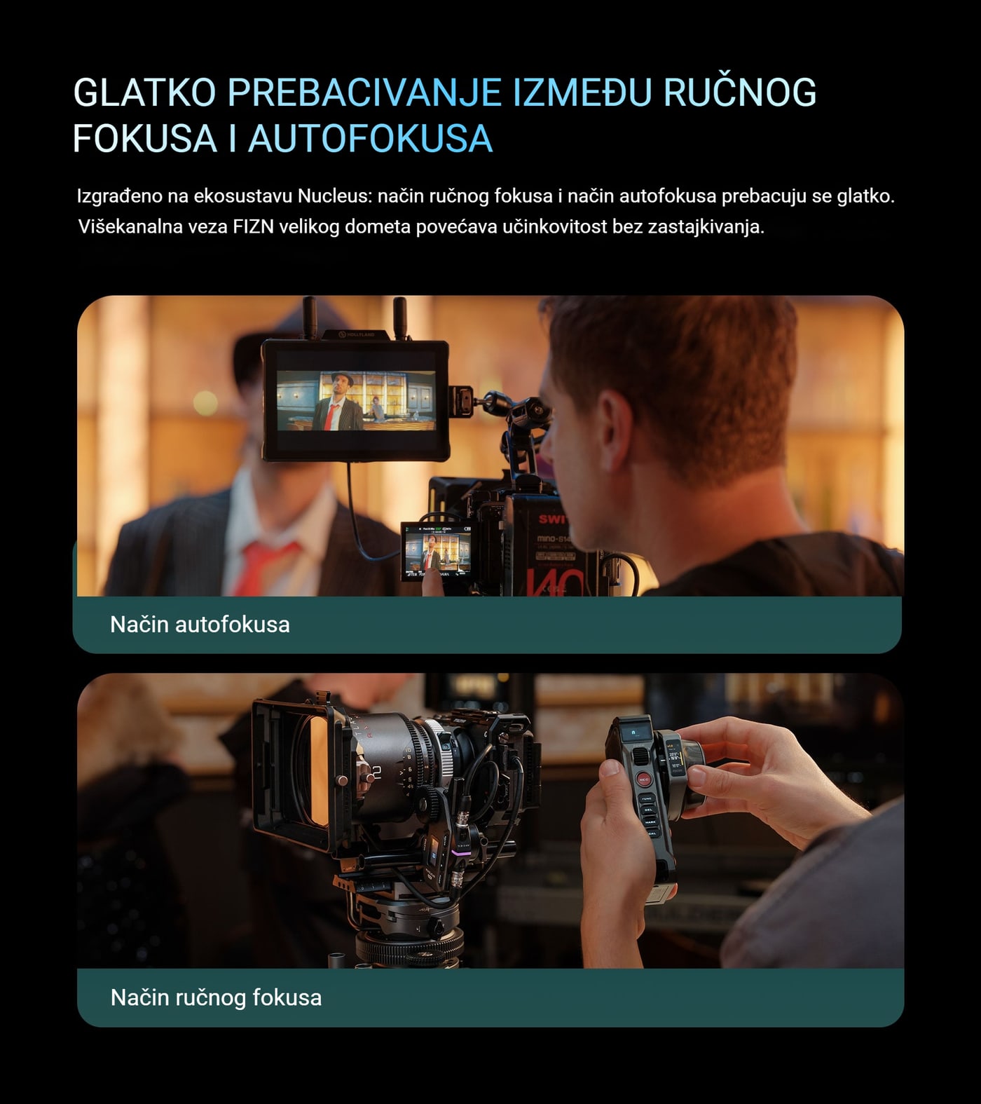 Glatko prebacivanje između ručnog fokusa i autofokusa