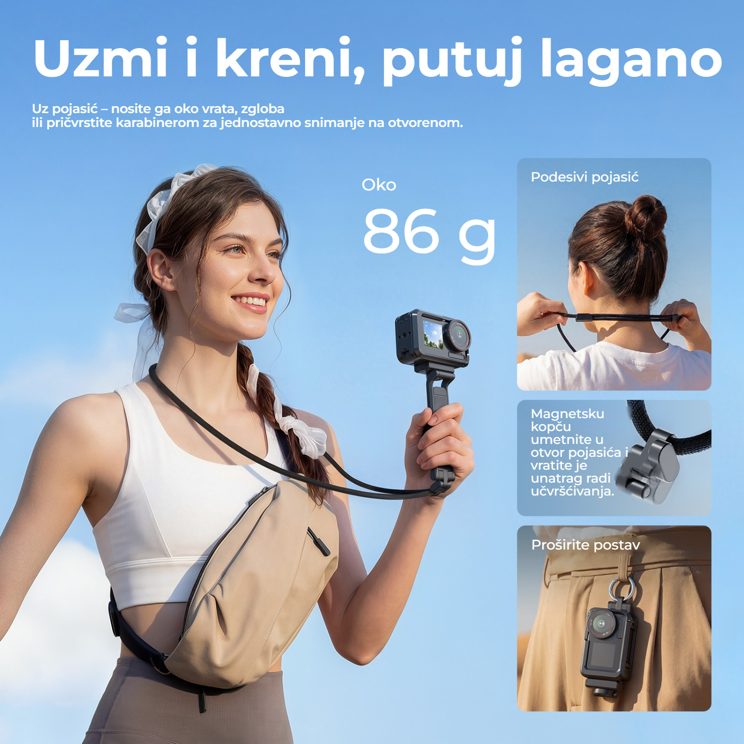 Ulanzi MA70 magnetický ministativ – Z ruky, s poutkem na krk