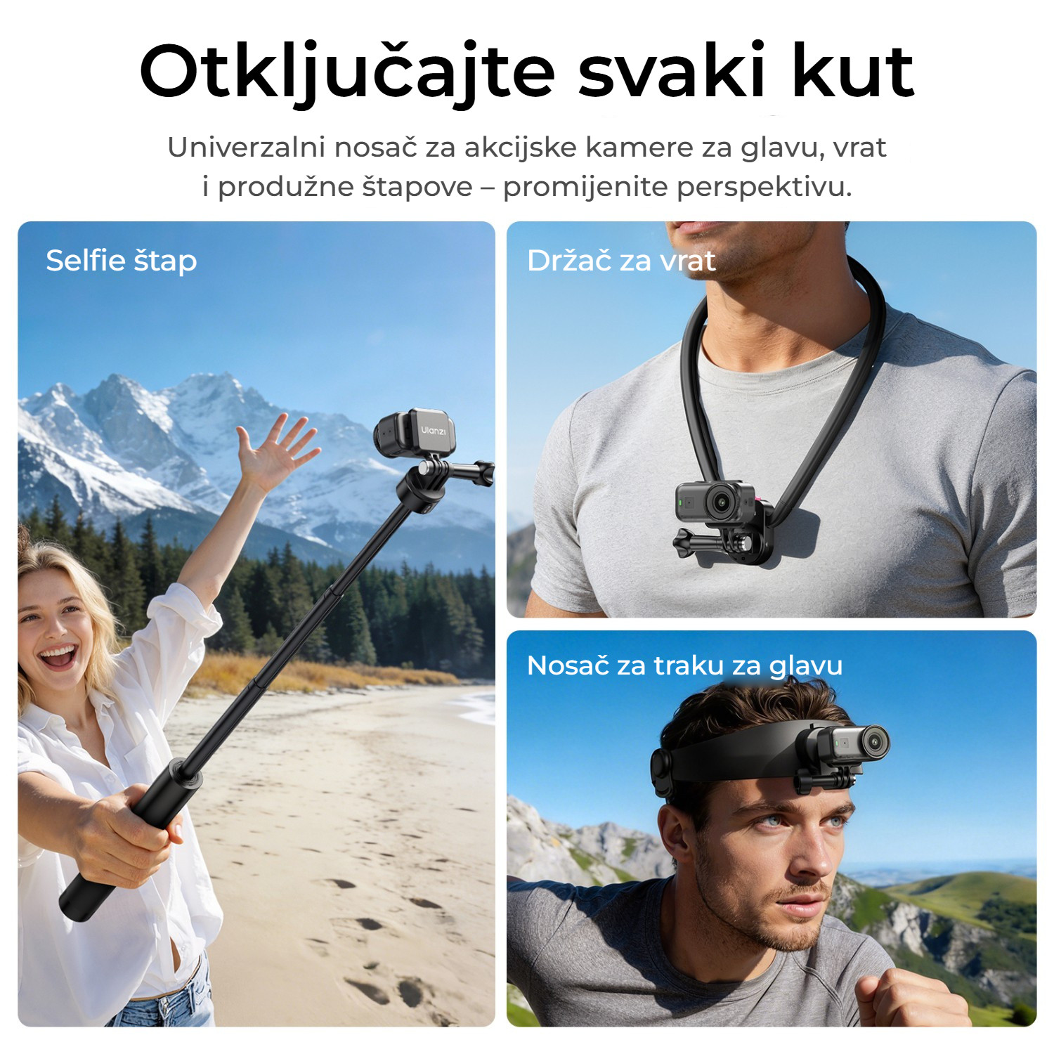 Ulanzi OA25 – Pro selfie tyče, krk i čelenku
