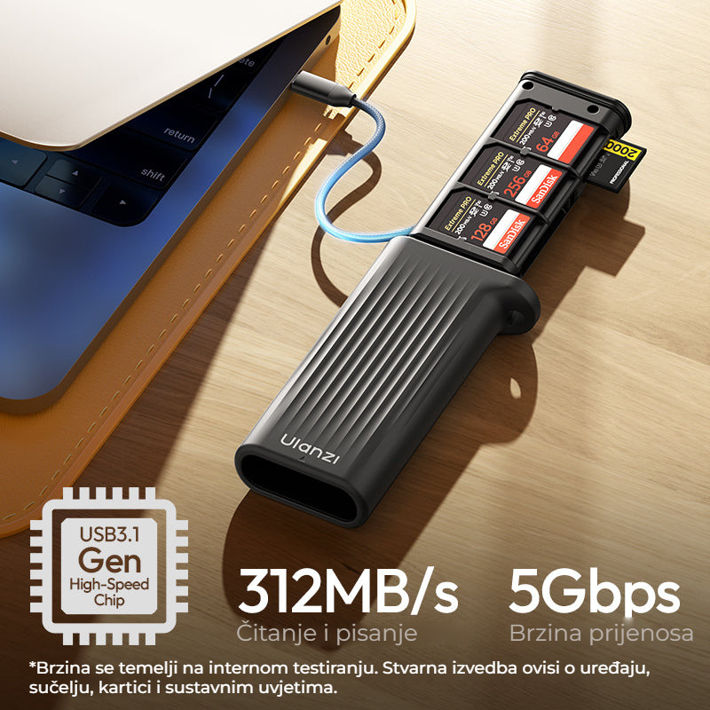 Ulanzi CR2 All-in-One Card Case (Starlight Gray) – Přenos až 312 MB/s