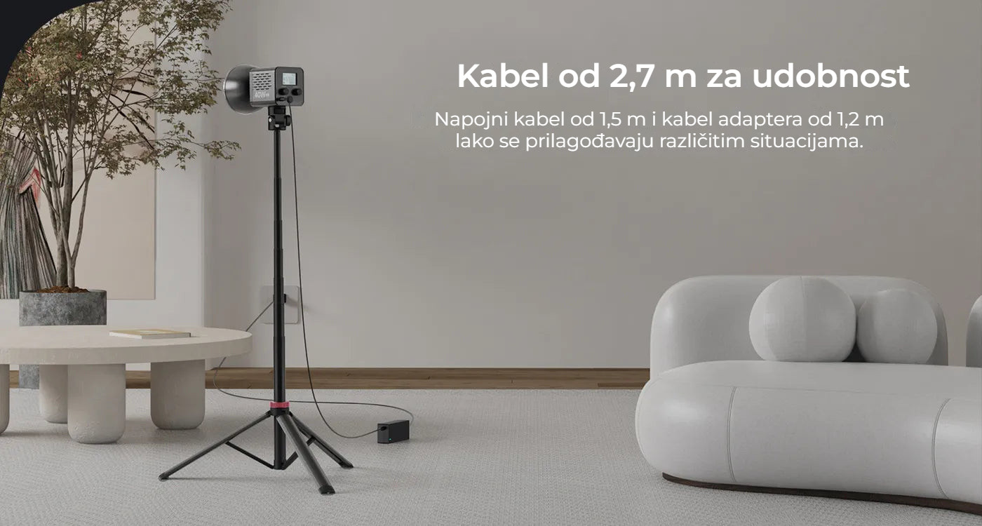 Ulanzi HT005 napájecí adaptér EU plug – Kabel 2,7 m pro volné umístění