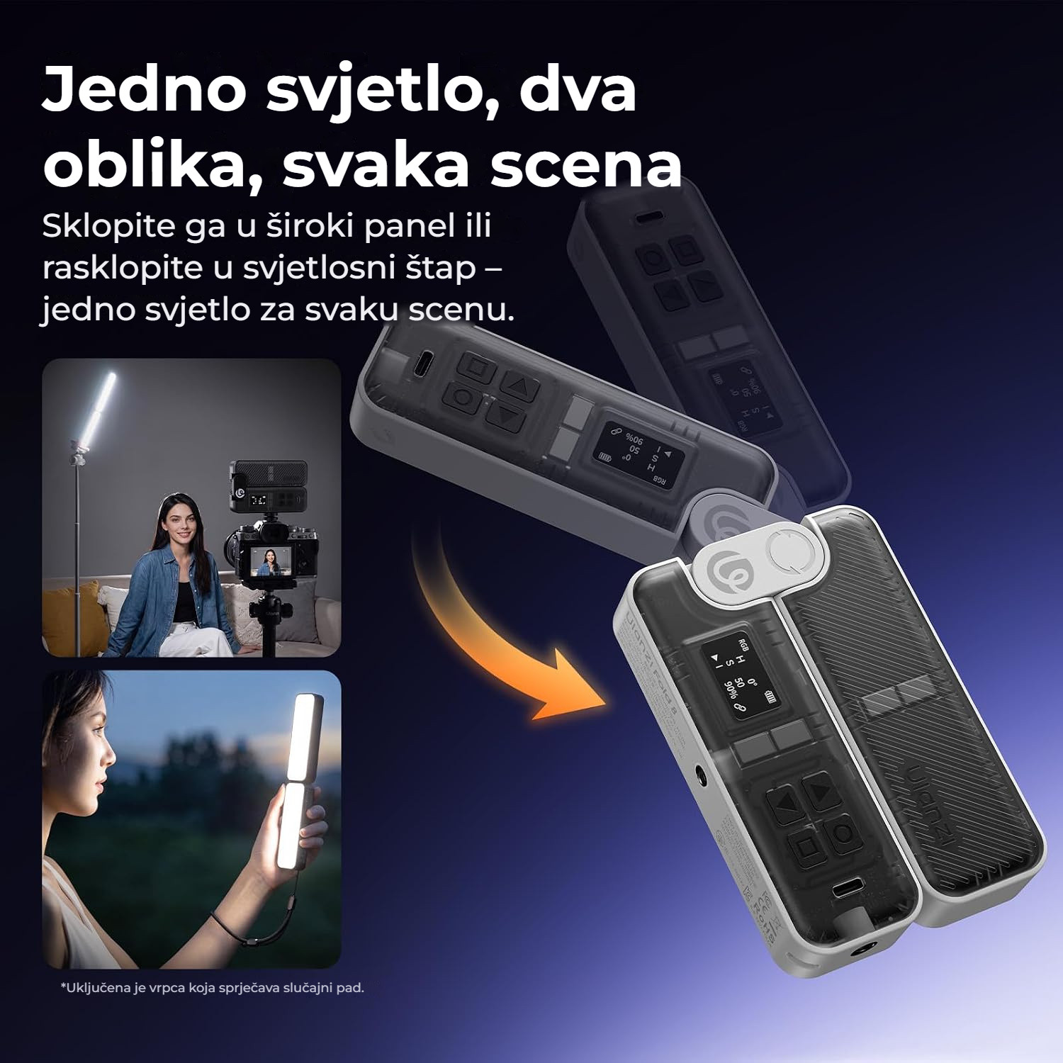 Ulanzi FOLD8 black – Panel nebo světelná tyč