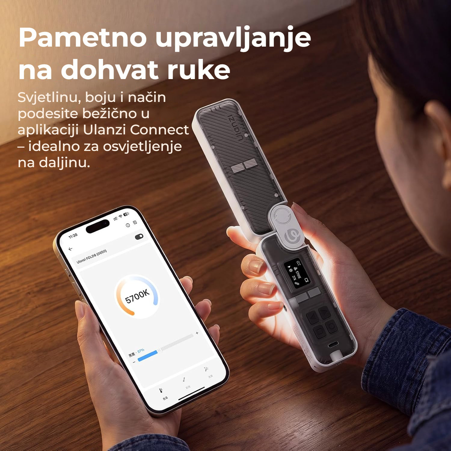 Ulanzi FOLD8 black – Ovládání z aplikace Ulanzi Connect