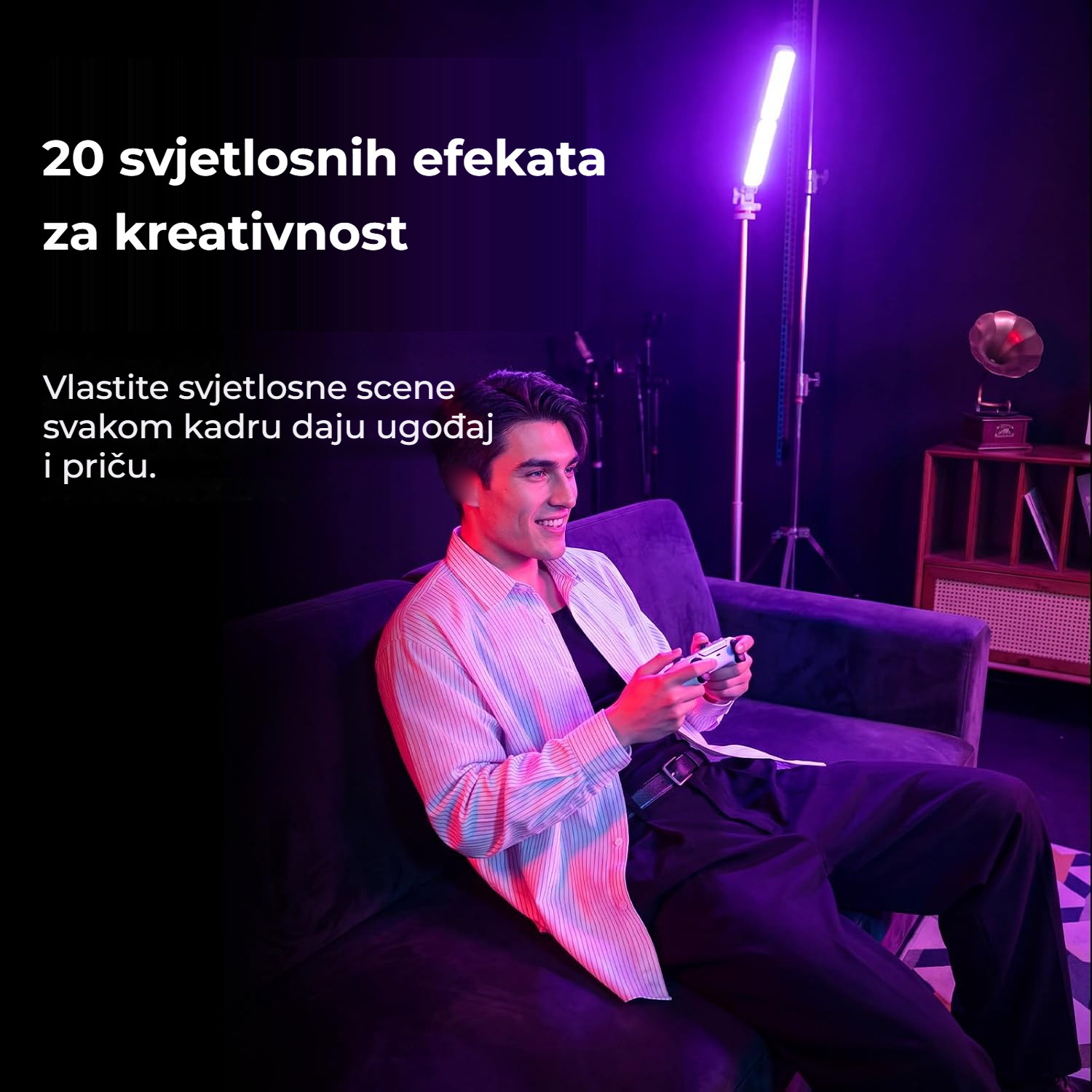 Ulanzi FOLD8 black – 20 světelných efektů