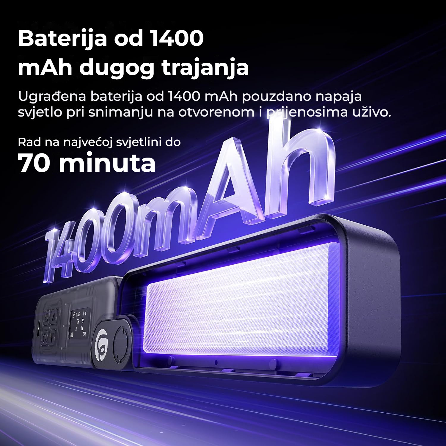 Ulanzi FOLD8 black – Akumulátor 1400 mAh