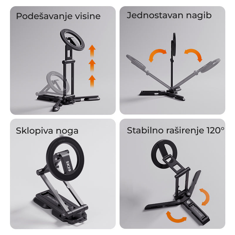 Ulanzi SK29 skládací magnetický stojan – Výška, náklon a skládací nohy