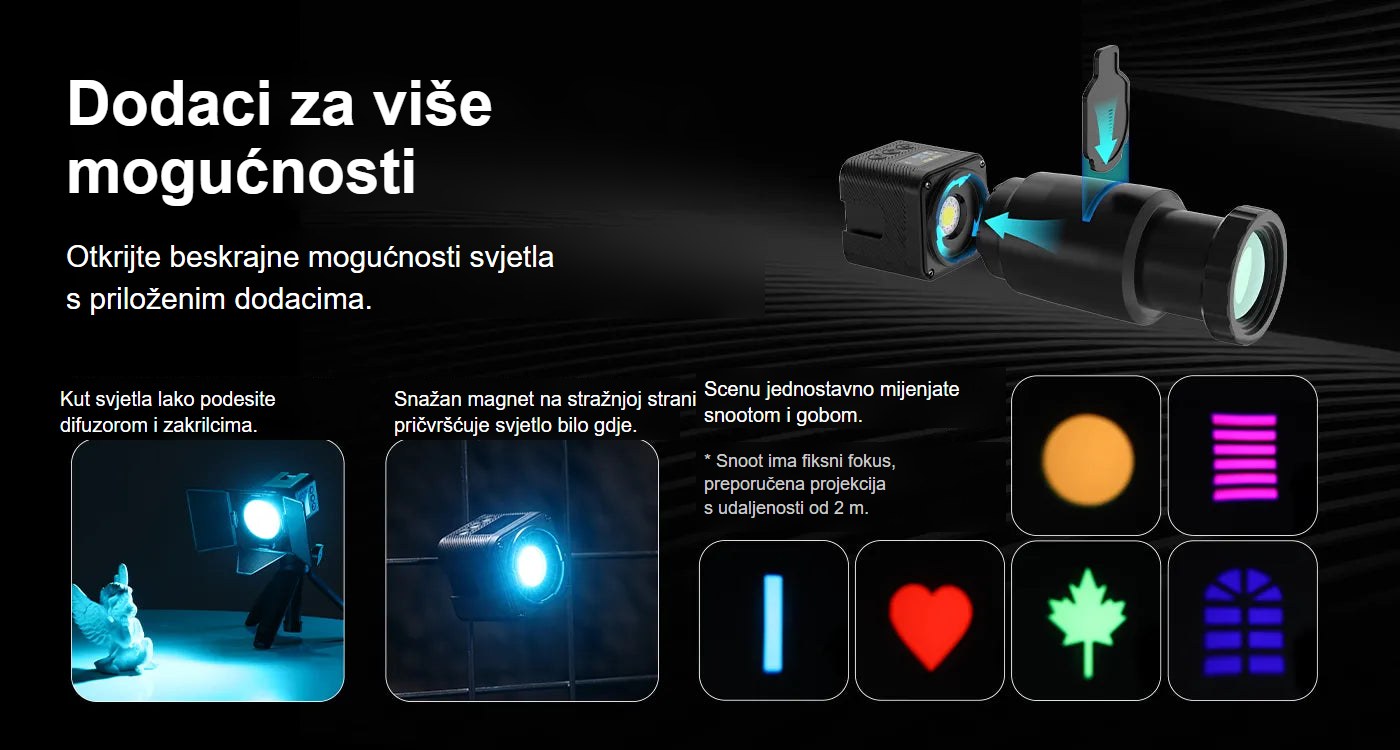 Ulanzi L3 RGB COB Fill Light – Příslušenství pro více možností