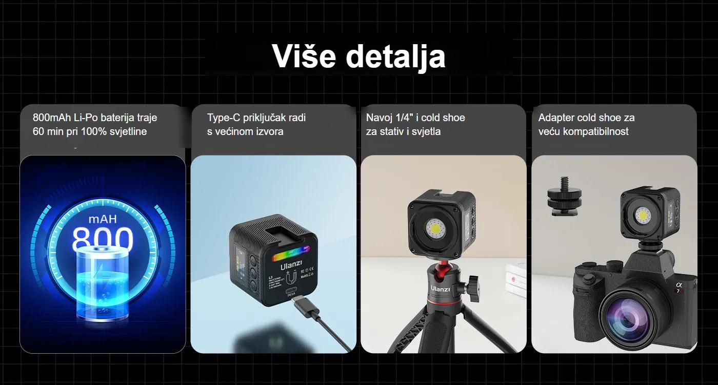 Ulanzi L3 RGB COB Fill Light – Více detailů